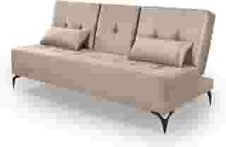 Sofá Cama Solteiro Colorado Reclinável 3 Posições Tecido Suede (Bege)