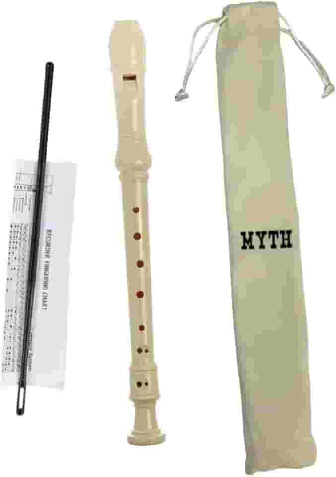 Zaidan’s Flauta Doce Soprano Germânica em Dó (C), ABS, 3 partes, bege, com bag e vareta de limpeza — indicada para estudantes e escolas