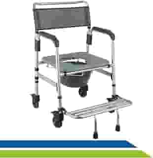 Cadeira de Banho Higiênica em Alumínio Dobrável Desmontável Idoso Adulto até 135kg Hidrolight Prata
