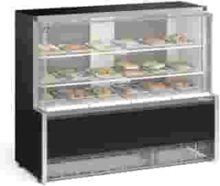 Vitrine Estufa MEQA-140R PR Preta Linha Aurora Gelopar Vidro Reto 1.40m 220V