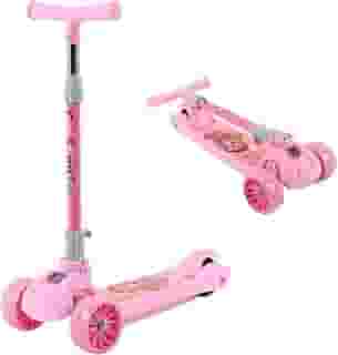 Patinete Infantil Roda De Led Altura Ajustável Azul Ou Rosa 3 Rodinhas (Azul) scooter crianças dobravell Brinquedo com luzes nas rodas, premium