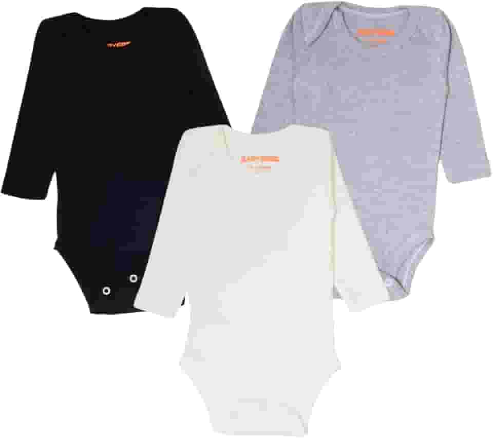 Kit 3 Body Minimalista Para Bebês Manga Longa Unissex Menina Menino - 100% Algodão 0 A 9 Meses