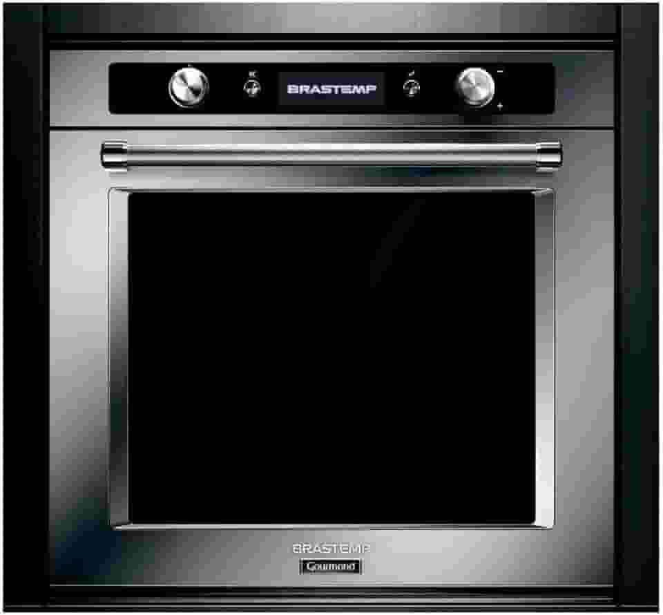Forno de embutir elétrico Brastemp Gourmand 73 litros inox com função convecção e meat control - BOC60BR 220V