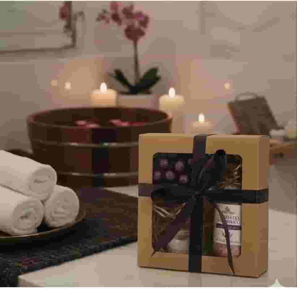 Kit presente SPA mini com Vela + Escalda pés + Sabonete Massageador