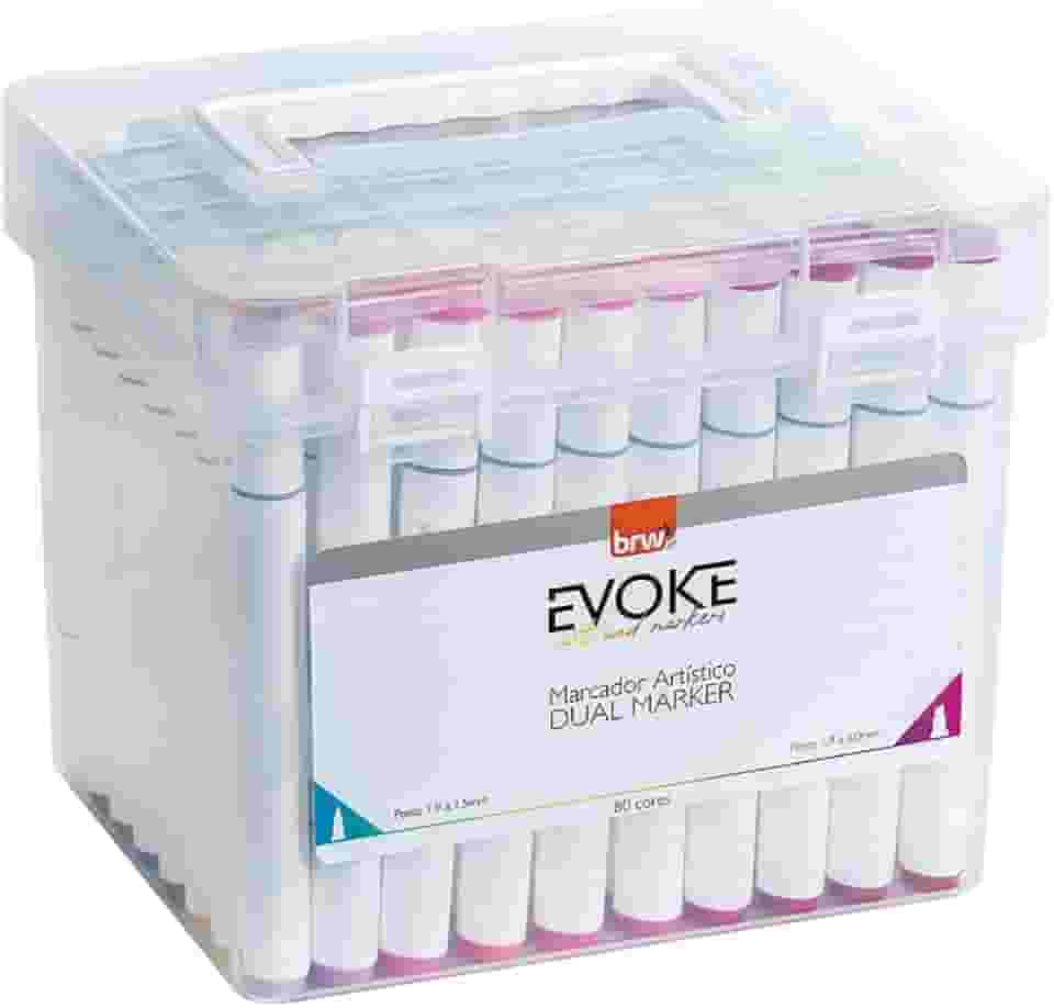 BRW Pincel Marcador Artistico Evoke Dual Marker 80 Cores