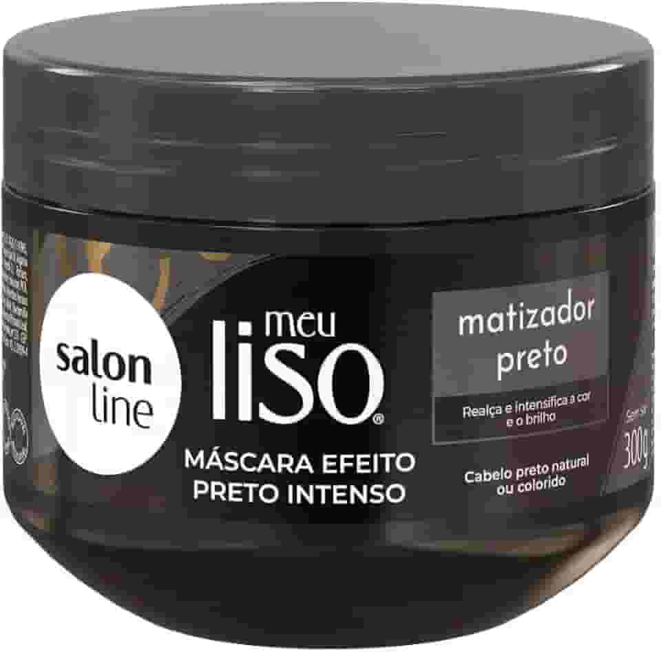 Salon Line, Máscara Matizadora, Meu Liso, Preta, Vegana - Cabelos Lisos, 300 g
