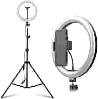 Ring Light Profissional 26cm Selfie Live Com Tripé 2 Metros Para Celular Anel Lâmpada Vídeo E Maquiagem Iluminação Foto Estúdio PREMIUM ONYK