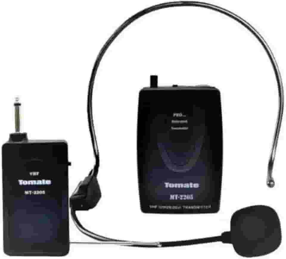 Microfone Sem Fio MT-2205, Headset e Lapela, Dinâmico, 50m Alcance, Preto, com Receptor e Transmissor