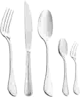 WOLFF - Faqueiro 30 Peças com Faca para Churrasco de Aço Inox Avalon - Serve 6 Pessoas - Jogos de Talheres - Mesa Posta - Utensílios de Cozinha, Enxoval, Casamento, Decoração