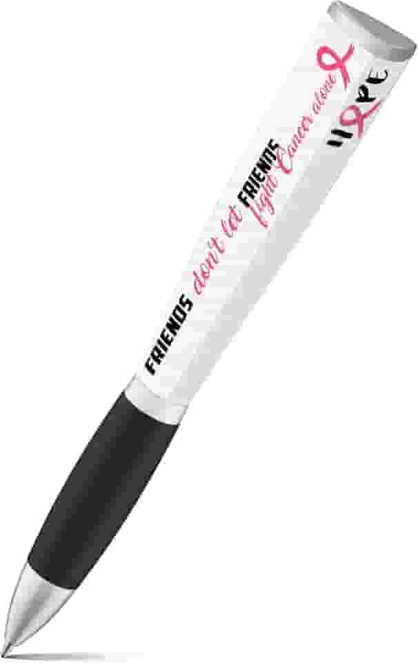 Caneta esferográfica de conscientização do câncer de mama (1 caneta, 3 lados) material de escritório rosa, presentes de câncer de mama para mulheres e homens - canetas rosa tinta preta, canetas de câncer de mama, caneta exclusiva de conscientização do câncer de mama (Hope)