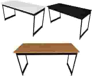 Mesa Estilo Industrial Guto 1,35 Metros Escritório Escrivaninha Computador Camaleão (Branco)