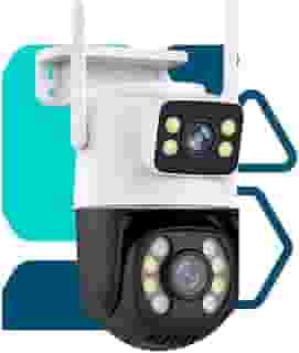 Kit 2 Câmeras de Segurança Speed Dome com Wifi com Audio para uso Externo, Câmera Dupla 6mp, Vigilancia Total 360 Prova D´Agua, Acesse pelo Celular, Compativel com Android e iOS, Zoom Digital 4x (2)