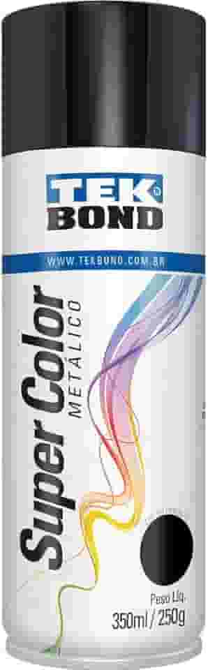 Tinta Spray Metalico Preto 350Ml/250G - 01 Unidade, Tekbond, 23321006900, Preto, Pacote De 312