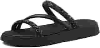 Chinelo Flatform Tira Tripla Multi Preto Moleca 5469.121