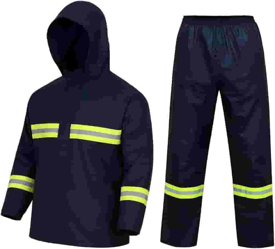 Roupa Capa De Chuva Para Motoqueiro Motoboy Conjunto Jaqueta Calça Impermeável, Emborrachada, Reforçada Com Capuz