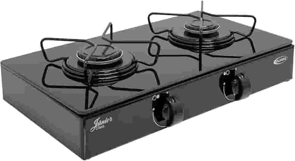 Fogão gás junior glass 2 bocas - Preto