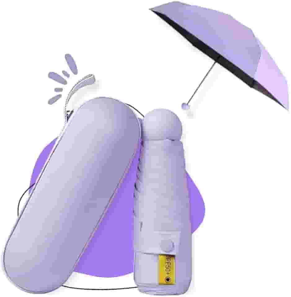 Guarda Chuva Pequeno de Bolso Ultra Compacto e Versátil Mini Guarda-chuva Dobrável com Proteção UV Leve e Portátil – Inclui Estojo Estilo Cápsula para Chuva e Sol Sombrinha Guarda Sol Praia Chuva Inverno