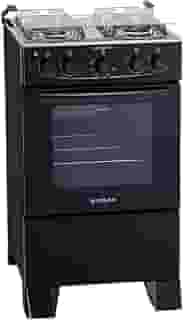 Fogão 4 bocas Atlas Mônaco Plus Preto com Acendimento Automático e Mesa Inox
