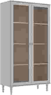 Cristaleira Estante Para Livros Ditália 2 Portas Vidro E-957 Cor:cinza