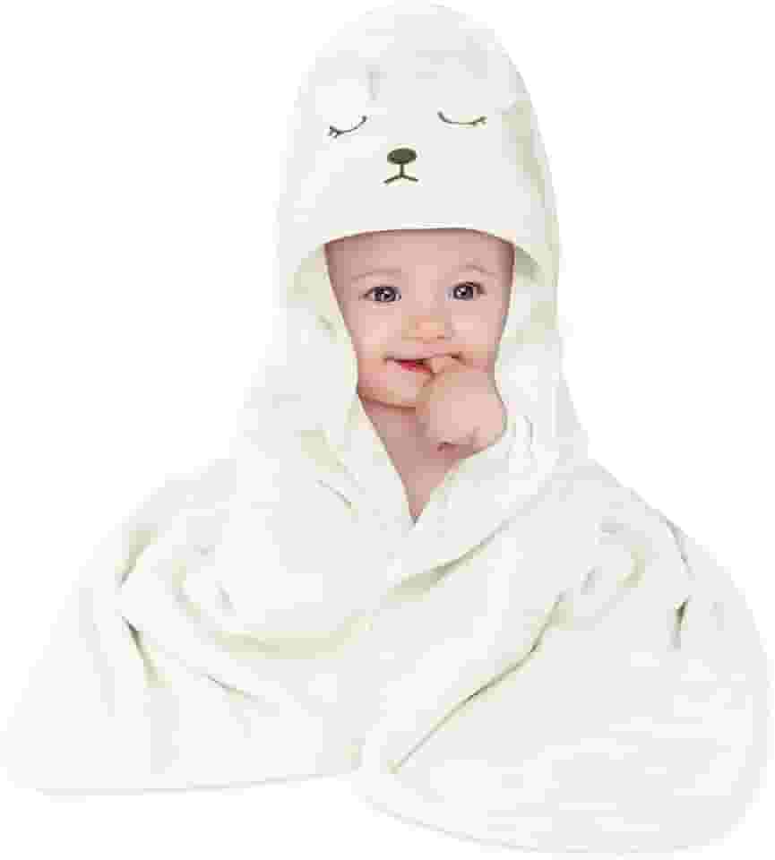 Toalha Banho Capuz Bichinho Bordado Roupão Bebê Recém Nascido Infantil Criança Bordado (Branco)