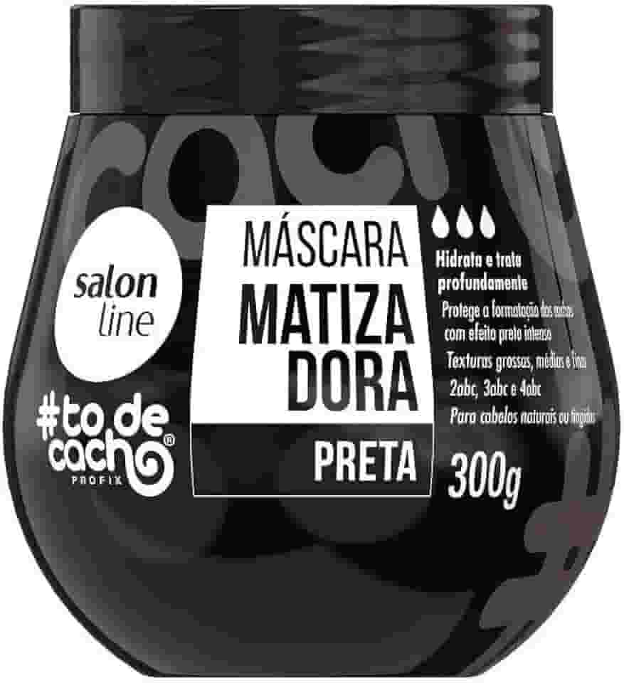 Salon Line, Máscara Matizadora Preta, #TodeCacho, Vegano - Para Cabelos Ondulados, Cacheados e Crespos, 300g