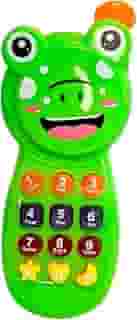 Celular de Brinquedo Sapinho Musical com Luzes, 17,5 x 7 cm, Verde, para Crianças Acima de 2 Anos