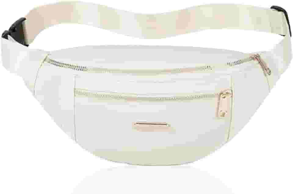 Pochete para mulheres, bolsa de cintura moderna com alça ajustável para viagens, esportes, corrida, ciclismo., Bege