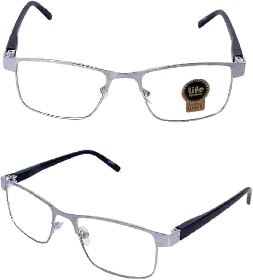 Armação Óculos Grau Metalico Prata Para Leitura Perto