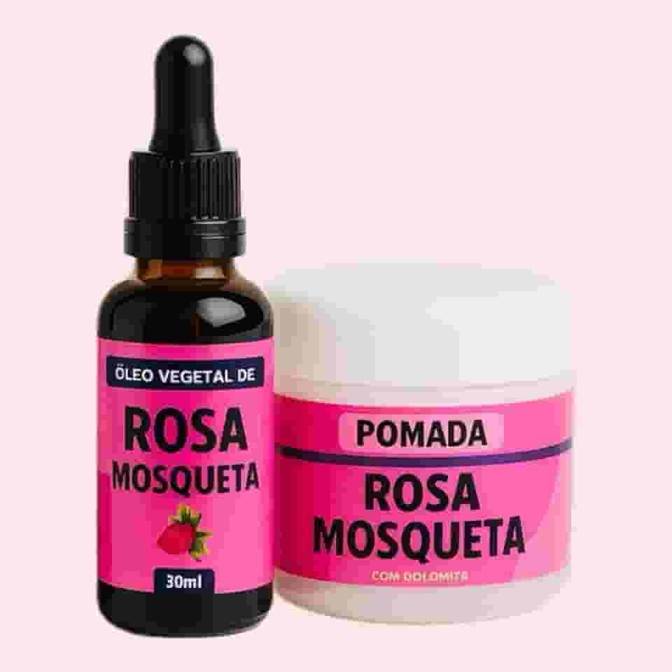 Kit Pomada Clareadora Multifuncional + óleo Vegetal Rosa Mosqueta clareia virilhas, axilas, melasma, joelhos