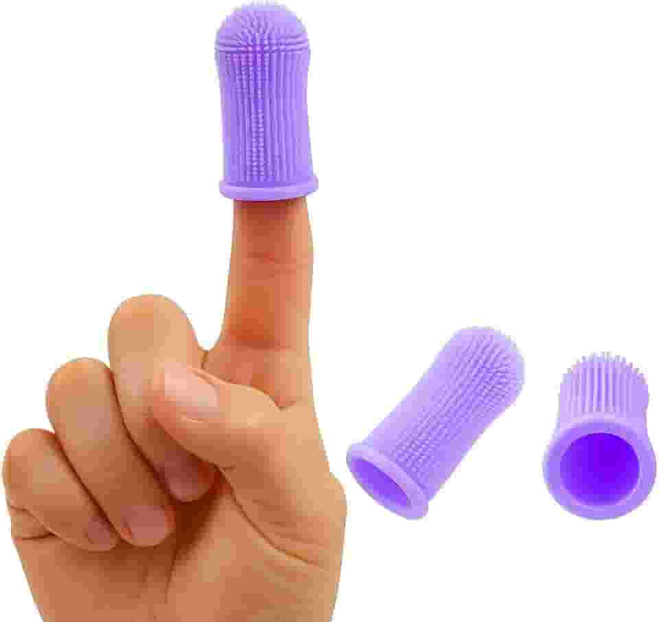 Escova Dental Pet 360° de Silicone – Kit 2 Unidades | Higiene Bucal para Cães e Gatos | Anti-Tártaro e Mau Hálito