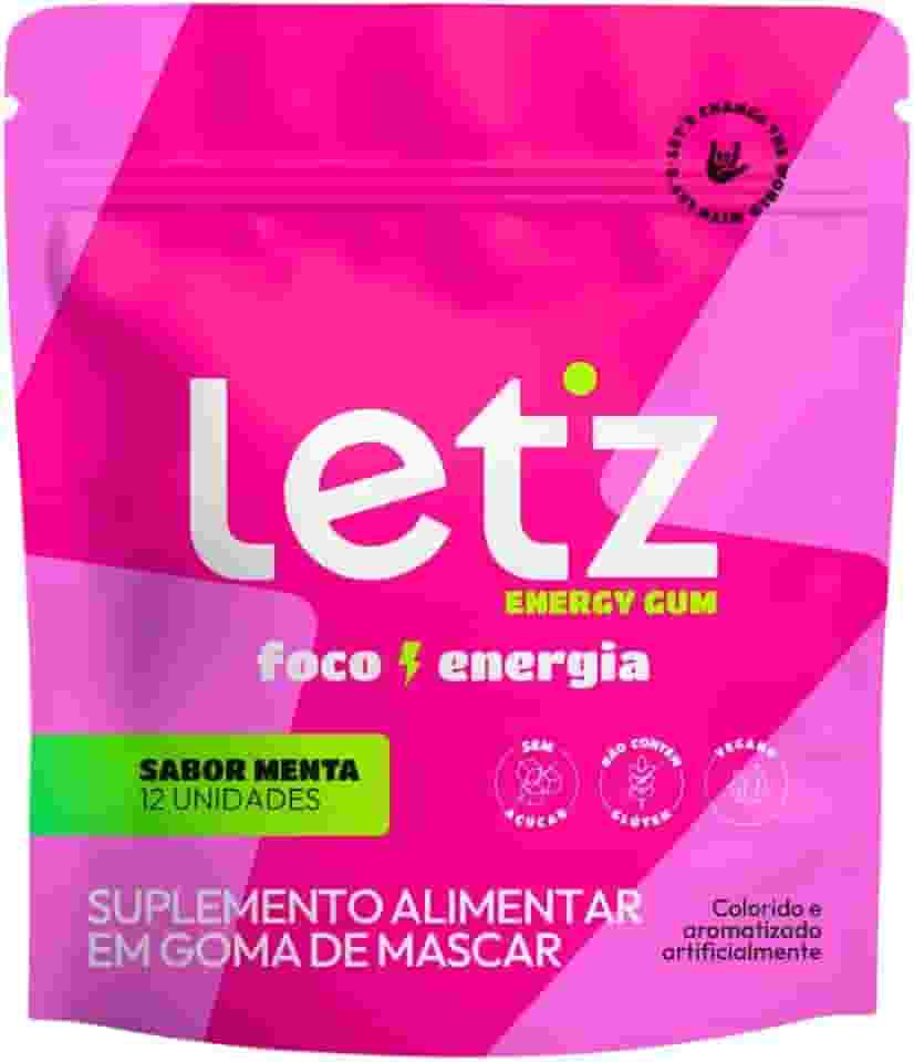 Chiclete Energético Letz Gum Pré Treino Cafeína Taurina 1 Un