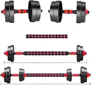 Kit Halteres de Anilhas E Barras Ajustáveis 15kg - MK FIT