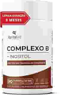 Complexo B + Inositol, Longa Duração: 3 Meses de Uso, 90 cápsulas, Alta Concentração - Vitaminas B1, B2, B3, B5, B6, B7, B9, B12 e Inositol, Fortalvit
