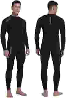 Roupa de mergulho masculina 5mm neoprene mergulho unissex peça única esporte pele caça submarina terno completo, zíper frontal surfe livre subaquático
