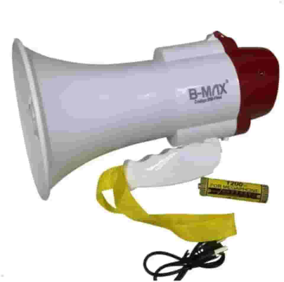 Megafone Profissional Portátil Recarregável - Amplificador de Voz de Alta Potência, Função Sirene, Gravação de Áudio e Bateria de Lítio de Longa Duração