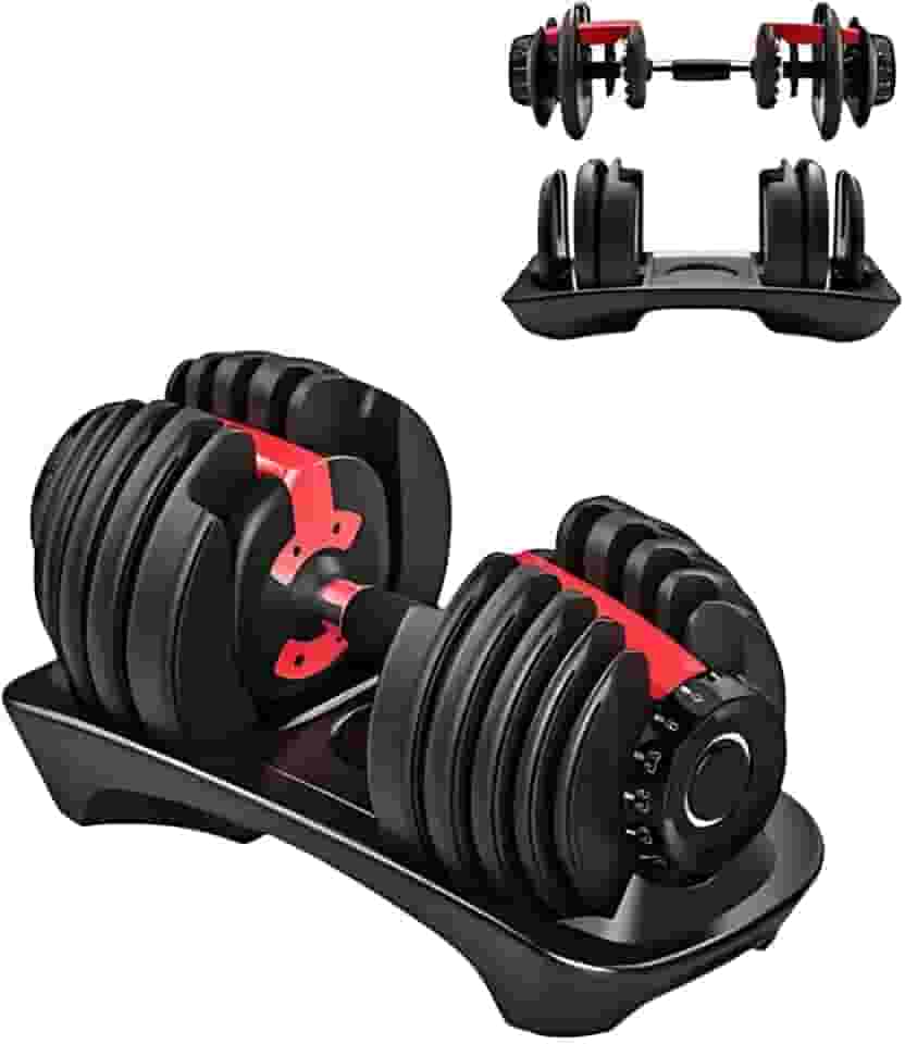 Halter Dumbbell Ajustável 24kg com Seletor Rápido – Treino de Musculação, Funcional e Força em Casa – Pegada Ergonômica e Antiderrapante