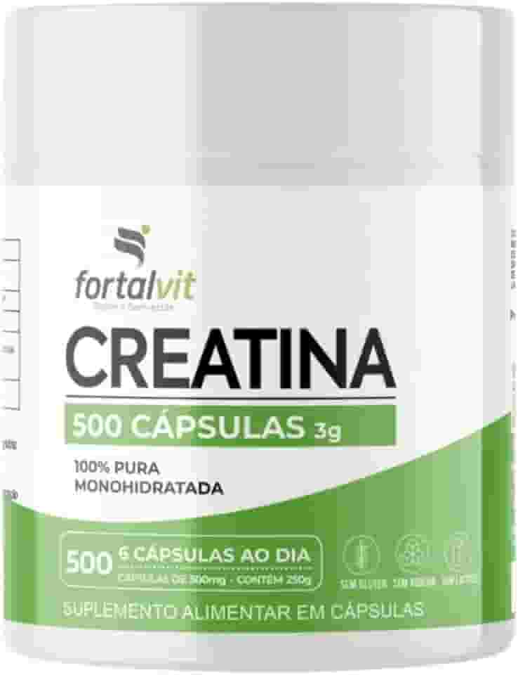 Creatina 500 Cápsulas,100% Pura - Creatine Monohydrate 250g, Fortalvit