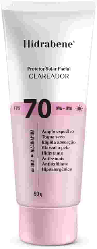 Hidrabene Protetor Solar Facial Clareador FPS70 50g