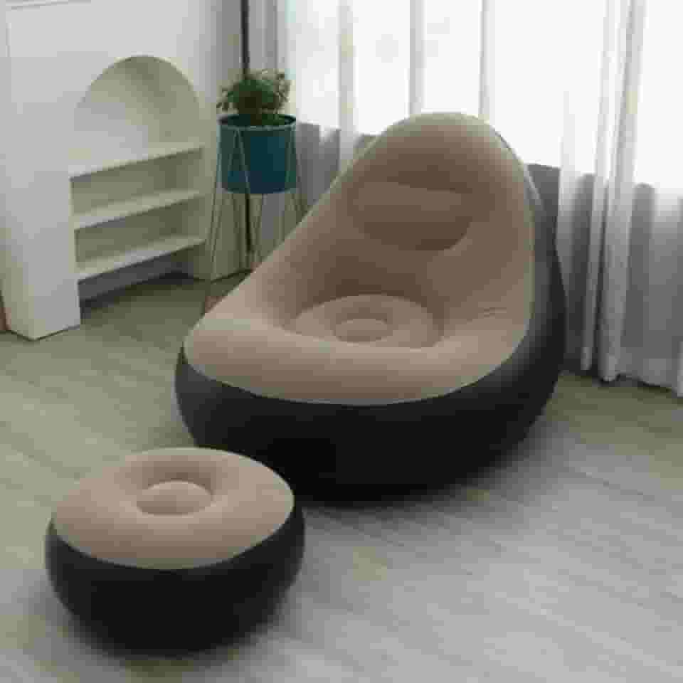 Conjunto Poltrona Inflável com Pufe – Conforto e Praticidade, Portátil e Versátil