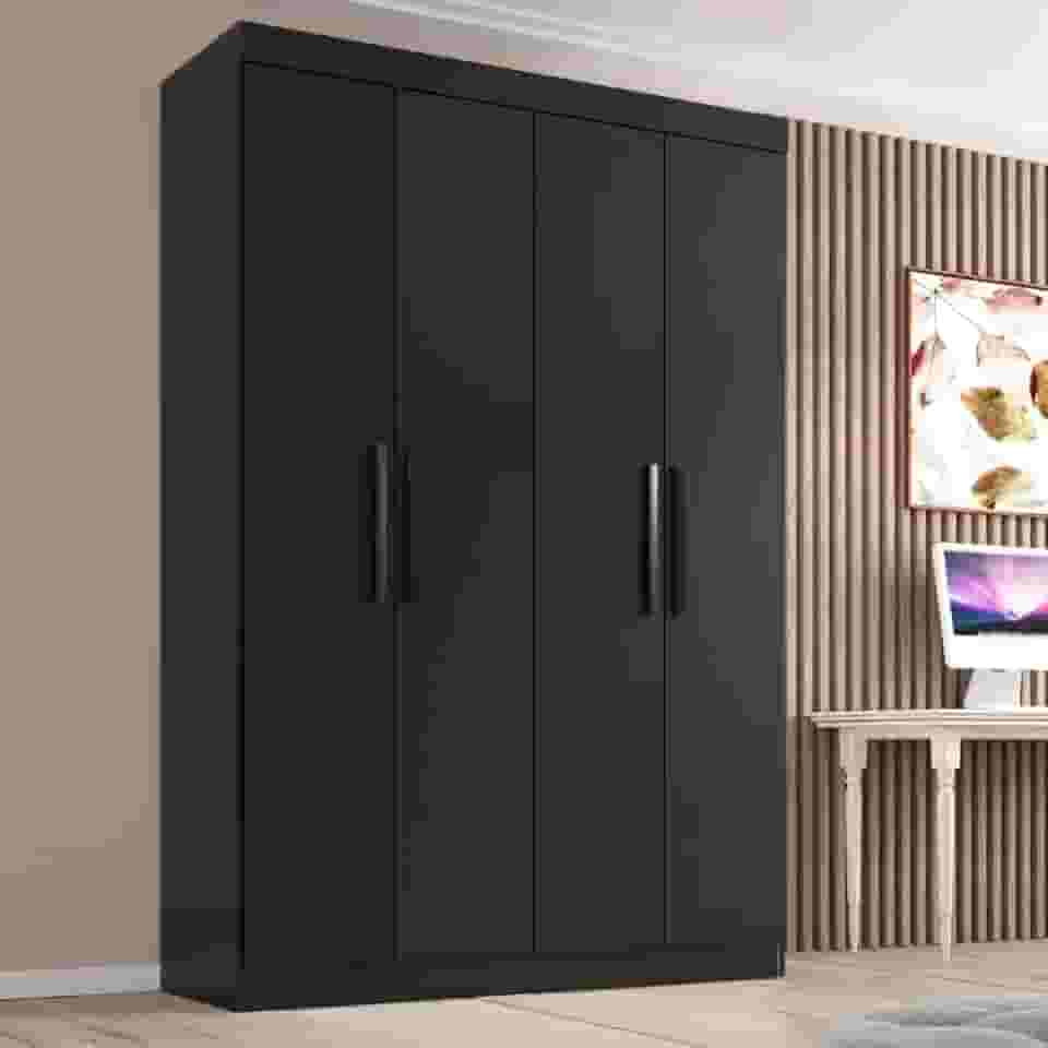 Guarda Roupa Solteiro Lisboa 4 Portas 2 Gav Onix