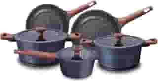 Conjunto/Jogo de Panelas 5 Peças, Frigideira, Caçarola em Alumínio Cerâmic-Flon Titanium MTA - 8460