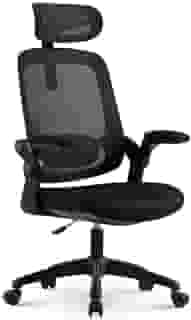 Cadeira de Escritorio Ergonômica Astra Preta com Apoio Lombar e Cabeça, Encosto Ajustável, Mesh Respirável