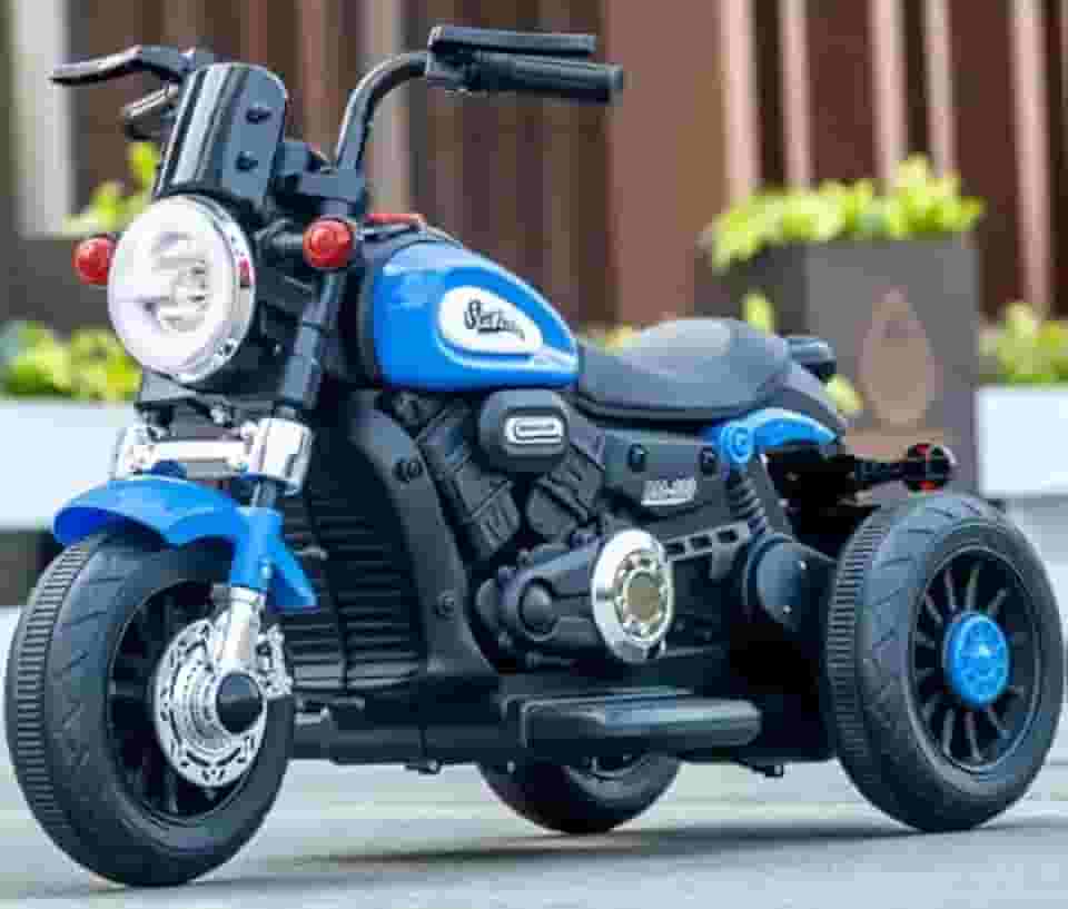 Mini Moto Elétrica Infantil 6V – Som, Luz e Movimento Seguro para Crianças (até 30 kg) - Azul