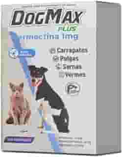 DogMax Plus - Ação 4 em 1 - Remédio para pulgas, carrapatos, vermes e sarna 4 Comprimidos 5kg