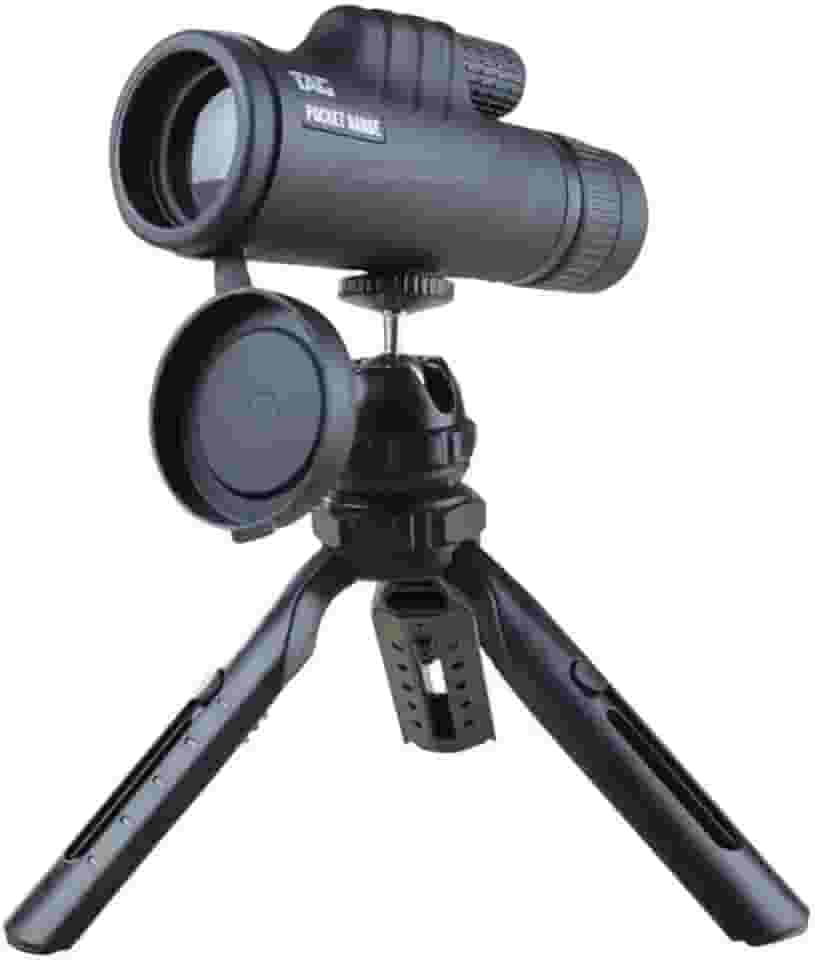Luneta Telescópica, 10x-30x Ampliação, 42mm Lente Objetiva, Preta, com Tripé e Adaptador para Celular, 17x7.5x5.4cm