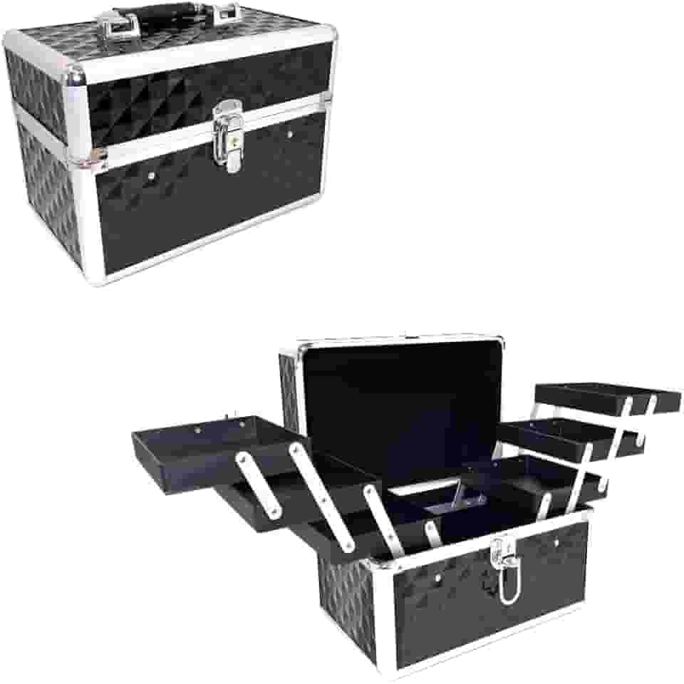 Maleta Para Maquiagem Porta Joias Bijuterias e Acessórios (PRETA)