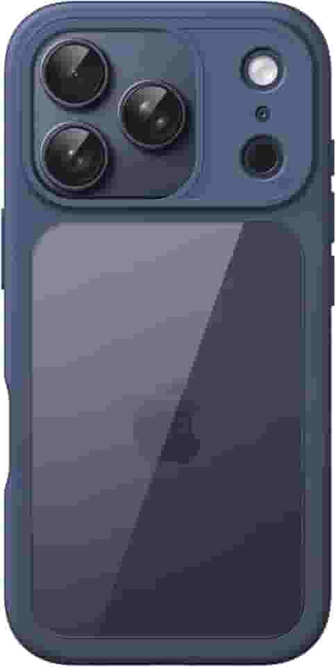 JETech Capa para iPhone 17 Pro Max 6,9 Polegadas, Case Protetora de Telefone à Prova de Choque, Estrutura de TPU Fosco de Cor Sólida, Parte Traseira Transparente Anti-Riscos (Azul Escuro)