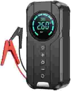 Carregador de Bateria Top Portátil 3 em 1 com Compressor de Ar para encher pneus, Luz de Emergência, Power Bank para Carro e Moto – Ideal para Viagens