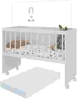 Mini Berço Moisés com Colchão Incluso e Rodízios Multimóveis Mp4381c Branco