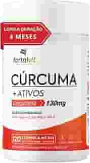 Cúrcuma +Ativos Longa Duração: 4 Meses de Uso, Curcumina, Vitamina E, Selênio e B12, 120 Cápsulas, Fortalvit